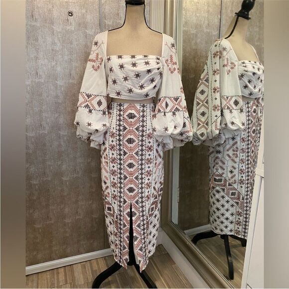 ASOS 100% cotton Two-Piece embroidered skirt Set, US4 - Picture 6 of 16